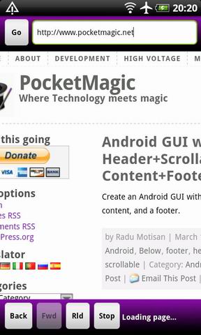 Android WebBrowser using WebView - PocketMagic