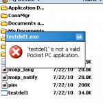 not valid pocket pc application error